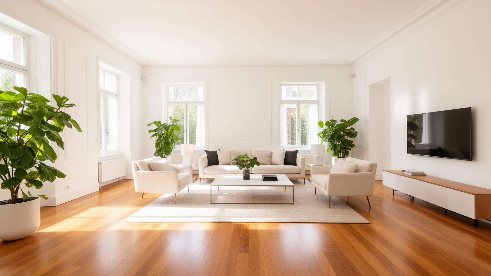 Bright clean modern living room